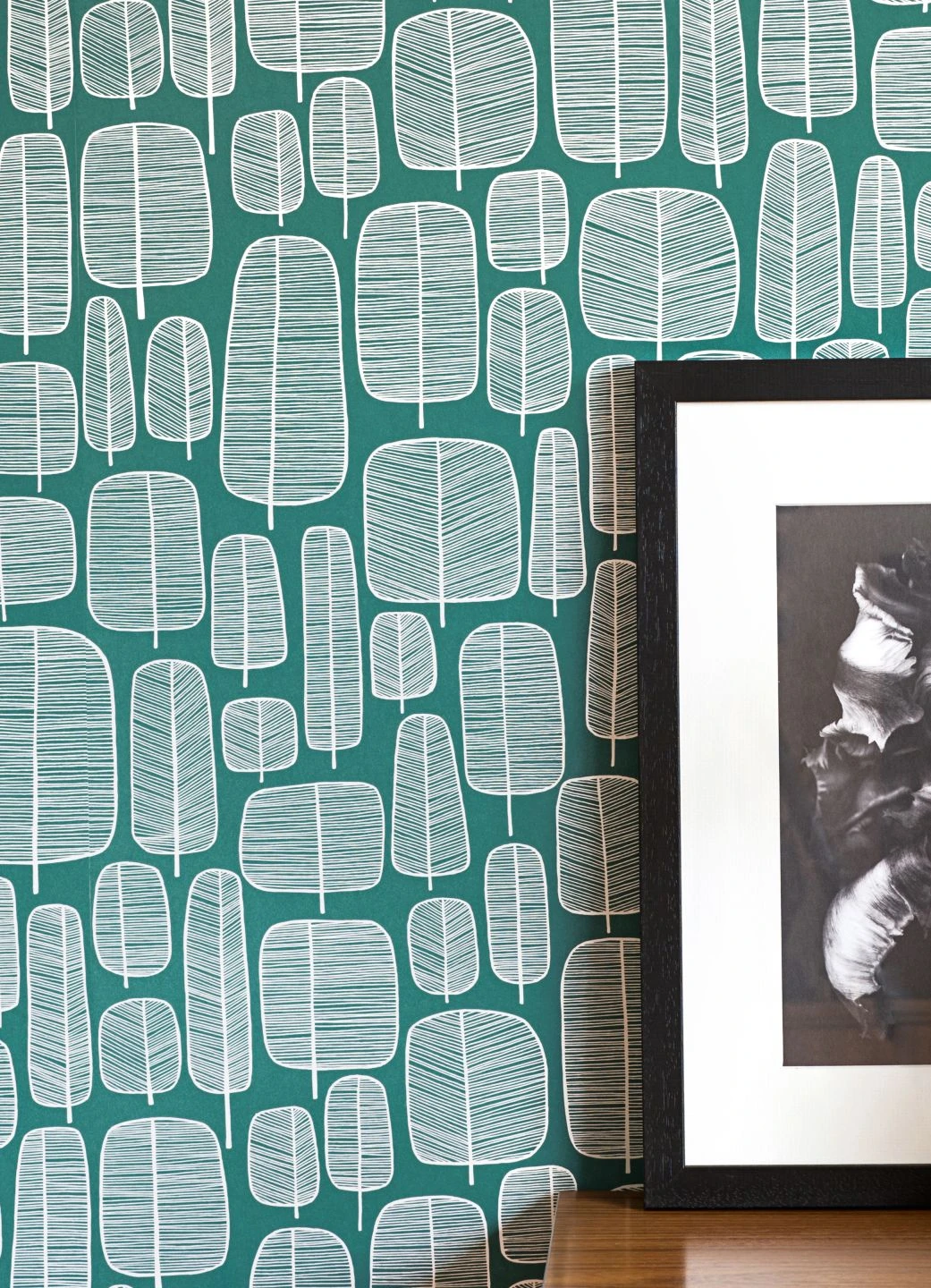 Tapete Little Trees Opalgrün